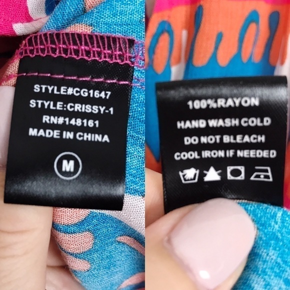 Buddy Love NWT Tank Top Pink/Teal Tribal Print M - Picture 8 of 8